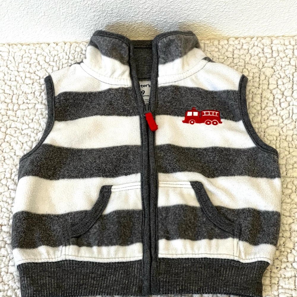Carter's Gray and White Vest